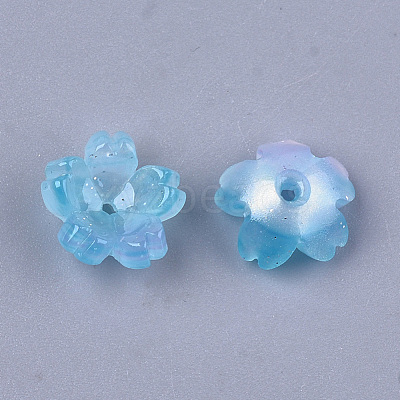 Cellulose Acetate(Resin) Bead Caps KK-S161-03F-1