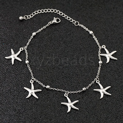 Bohemia Style Ocean Theme 304 Stainless Steel Anklets WG73A42-08-1