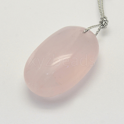 Natural Rose Quartz Pendants G-G694-A-14-1