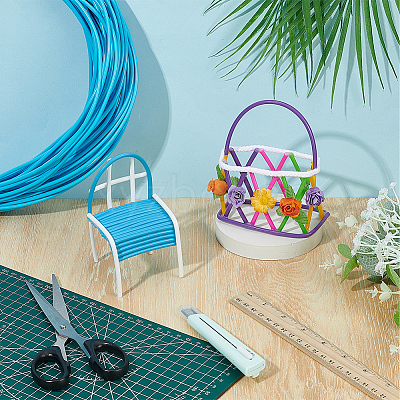Plastic Rattan Wicker Strips DIY-WH0816-132F-1