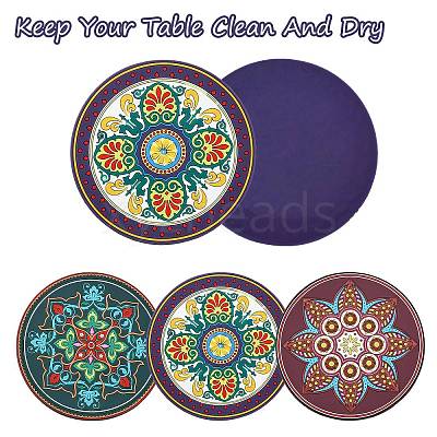 3 Pcs 3 Styles Creative Ethnic Style Silicone Coasters ST-CJ0008-11-1