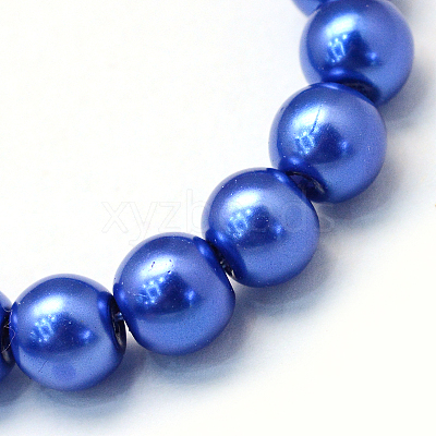 Baking Paint Pearlized Glass Pearl Round Bead Strands HY-Q330-8mm-28-1