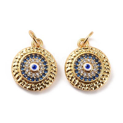 Brass Micro Pave Cubic Zirconia Pendants ZIRC-P092-010G-01-RS-1