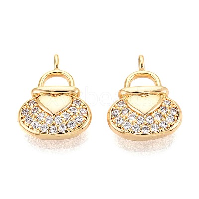 Brass Micro Pave Cubic Zirconia Charms KK-N263-83G-1