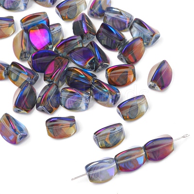 10Pcs Electroplate Transparent Glass Beads EGLA-WH0001-06C-1