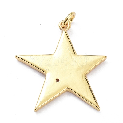 Brass Micro Pave Cubic Zirconia Pendants KK-P201-05G-1