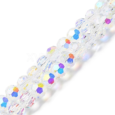 Electroplate Glass Beads Strands GLAA-Q099-E01-03-1