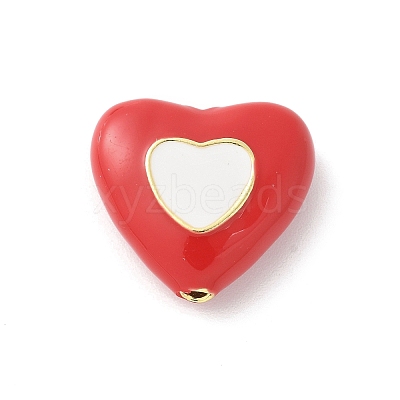 Brass Enamel Beads KK-P294-50G-01-1
