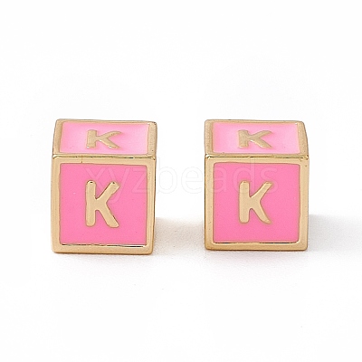 Rack Plating Brass Enamel Beads KK-B060-04G-05K-1