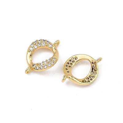 SHEGRACE Brass Micro Pave Clear Cubic Zirconia Connector Charms XGRQ3P792-601G-1