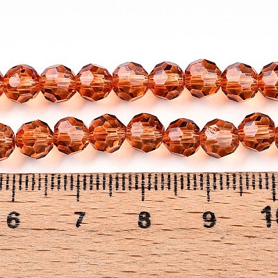 Baking Paint Transparent Glass Beads Strands DGLA-A035-T6mm-A04-1