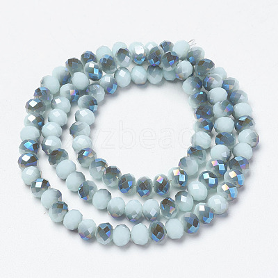 Electroplate Opaque Solid Color Glass Beads Strands X-EGLA-A034-P4mm-I05-1