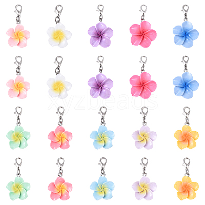 20Pcs 10 Style Resin Pendant Decorations HJEW-YW00120-1