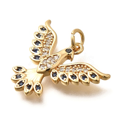 Brass Micro Pave Cubic Zirconia Pendants KK-B128-12G-01-1