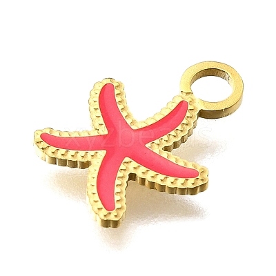 304 Stainless Steel Enamel Charms STAS-K263-86A-G-1