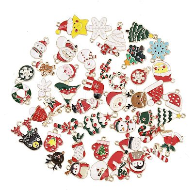 Christmas Alloy Enamel Pendants ENAM-G234-01J-1