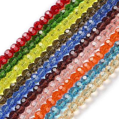 Transparent Glass Beads Strands GLAA-Q104-01C-1
