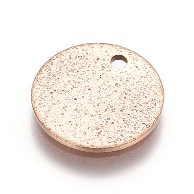 Ion Plating(IP) 304 Stainless Steel Textured Pendants STAS-I098-01-12mm-RG-1