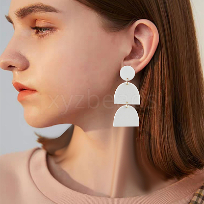 3 Pairs 3 Style Polymer Clay Dangle Stud Earrings with 316 Surgical Stainless Steel Pins EJEW-AN0004-28-1
