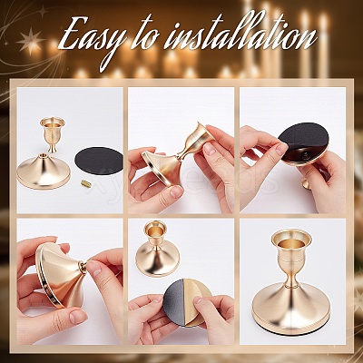 Iron & Aluminium Alloy Candle Holders DJEW-WH0077-09-1