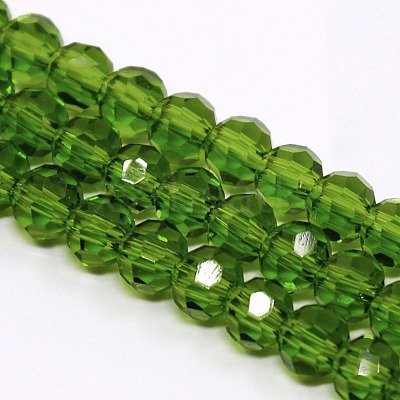 Faceted(32 Facets) Round Glass Beads Strands X-EGLA-J042-4mm-11-1
