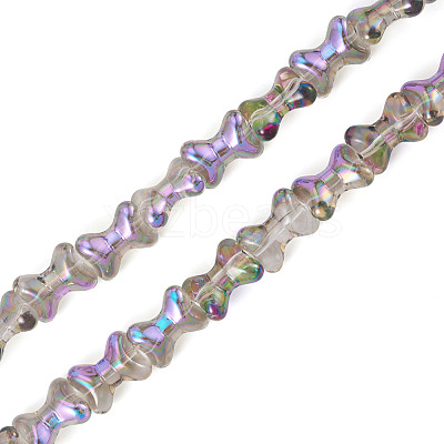 Electroplate Transparent Glass Beads Strands GLAA-TAC0028-009E-1