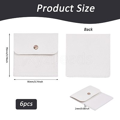6Pcs PU Leather with PVC Pouches with Snap Button ABAG-WH0072-036B-1
