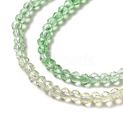 Transparent Gradient Color Glass Beads Strands GLAA-H021-01B-13-1