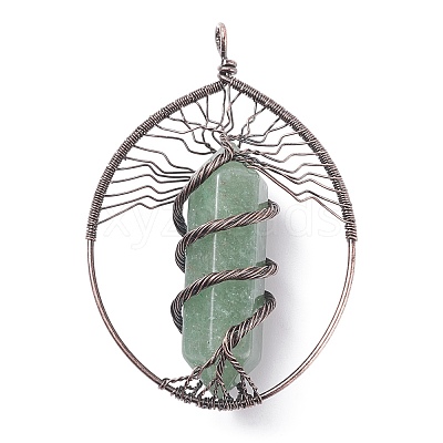 Natural Green Aventurine Big Pendants G-F702-02R-D-1