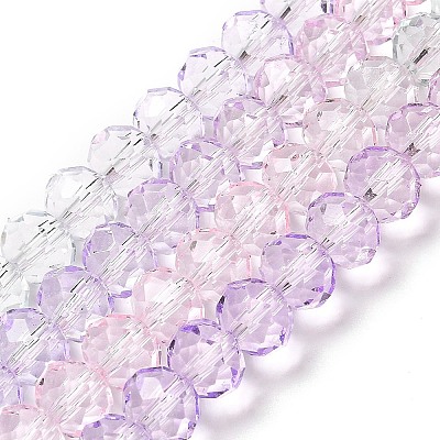Transparent Painted Glass Beads Strands DGLA-A034-T8mm-A23-1