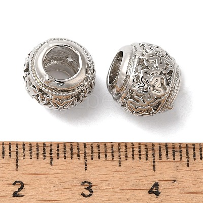 Rack Plating Alloy European Beads PALLOY-S189-07P-1