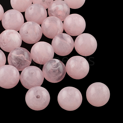Round Imitation Gemstone Acrylic Beads OACR-R029-8mm-25-1