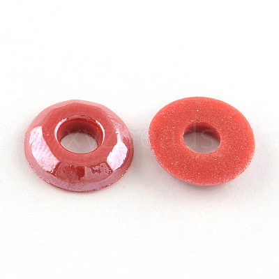 Pearlized Plated Opaque Glass Cabochons PORC-R039-8mm-M-1