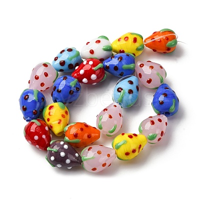 Handmade Lampwork Beads Strands LAMP-R109B-15A-01-1