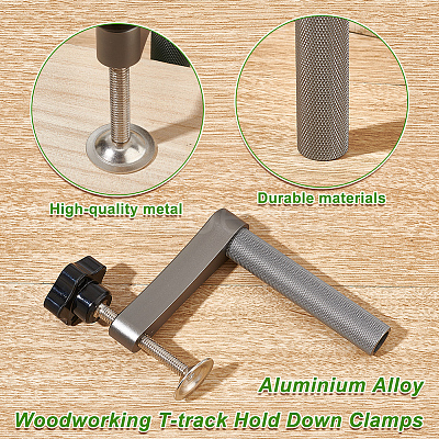 Aluminium Alloy Woodworking T-track Hold Down Clamps TOOL-WH0131-04-1