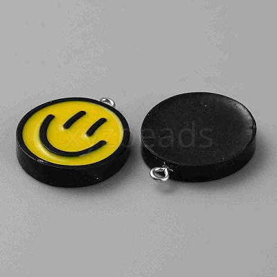 Opaque Resin Enamel Pendants LS-RESI-WH0036-20A-1