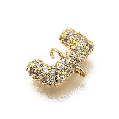 Brass Micro Pave Cubic Zirconia Letter Links KK-I717-04J-1