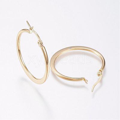 304 Stainless Steel Hoop Earrings EJEW-F105-20G-1