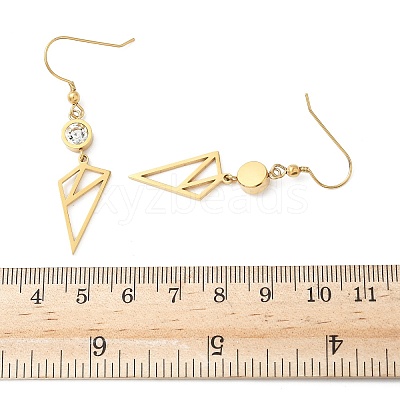 304 Stainless Steel Triangle Dangle Earrings EJEW-Z129-07G-1