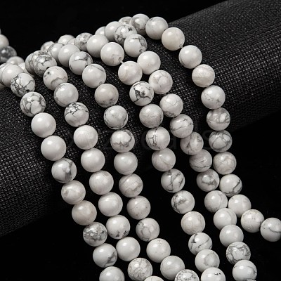 1 Strand White Round Natural Howlite Beads Strands X-TURQ-G091-8mm-1