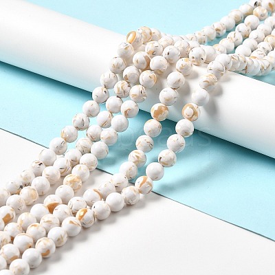 Synthetic Turquoise and Sea Shell Assembled Beads Strands G-D482-01E-05-1