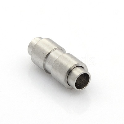Tarnish Resistant 304 Stainless Steel Matte Surface Magnetic Clasps with Glue-in Ends STAS-O042-C-26-1