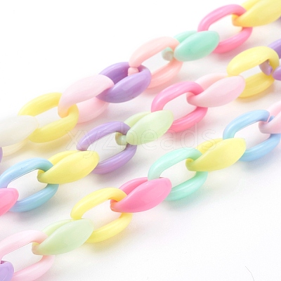 Personalized Acrylic Cable Chain Necklaces NJEW-JN03352-1