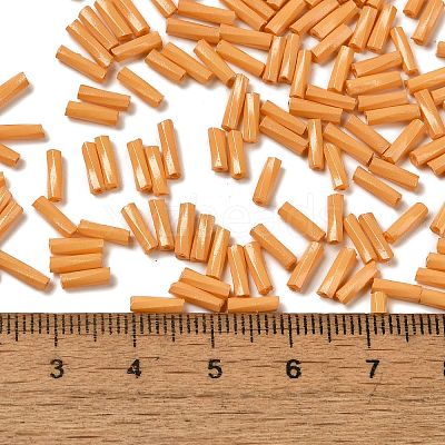Baking Paint Glass Twist Bugle Beads SEED-C004-02F-1