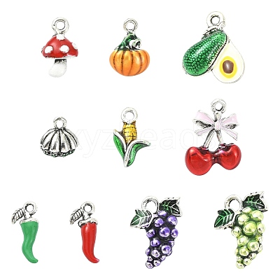 10Pcs 10 Styles Alloy Enamel Charms FIND-CJ0005-68-1