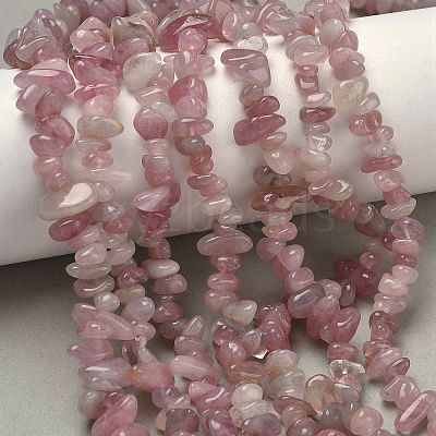 Chip Natural Madagascar Rose Quartz Bead Strands X-G-M344-50A-1