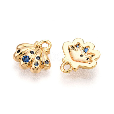 Brass Micro Pave Cubic Zirconia Charms X1-KK-N261-98G-1