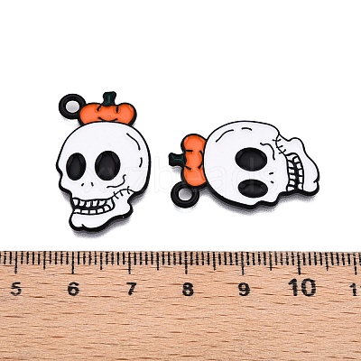 Halloween Theme Spray Painted Alloy Enamel Pendants ENAM-T020-09B-1