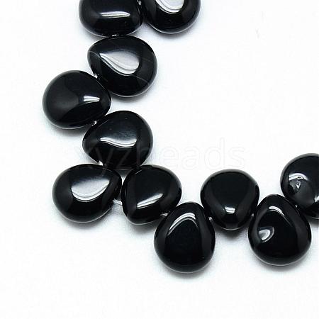 Natural Black Stone Beads Strands G-T005-01-1