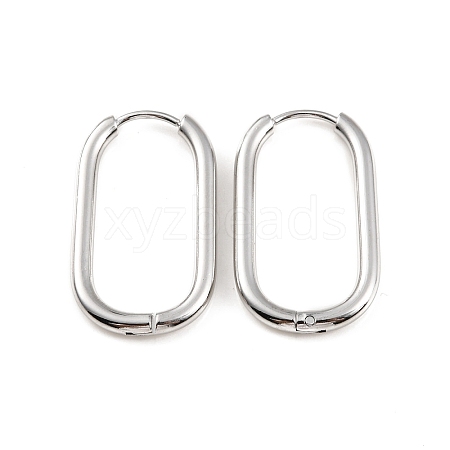 Non-Tarnish 304 Stainless Steel Oval Hoop Earrings X-EJEW-M218-02B-P-1